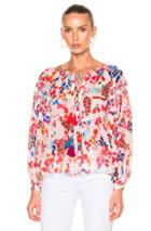 Tanya Taylor Floral Burst Clemence Top In Floral,red,white