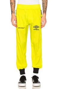 Off-white X Umbro Ripstop Pants In Green,neon