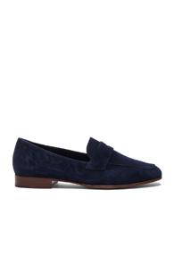 Mansur Gavriel Classic Suede Loafers In Blue