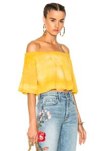 Raquel Allegra Off Shoulder Top In Yellow