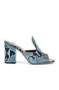 Paris Texas Snake Mule 80 Heel In Blue,animal