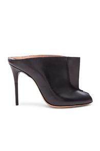Maison Margiela Leather Light Brushed Mules In Black