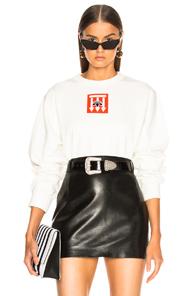 Adidas By Alexander Wang Graphic Crew Sweater In White