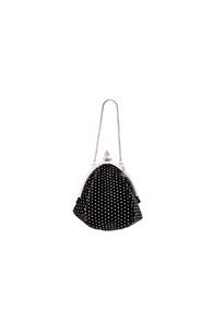 Saint Laurent Small Glitter Dots Serpent Purse In Black