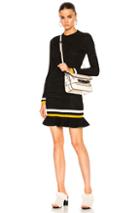 3.1 Phillip Lim Long Sleeve Dress In Black,stripe,white,yellow