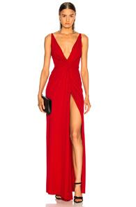 Alexandre Vauthier Twist Gown In Red