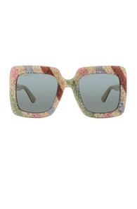 Gucci Gg Acetate Sunglasses In Stripes,metallics