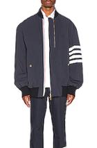 Thom Browne Oversized Double Zip Jacket In Blue