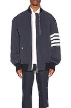 Thom Browne Oversized Double Zip Jacket In Blue