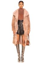 Yves Salomon Curly Toscana Leather Coat In Neutral
