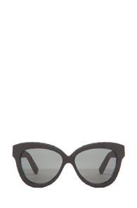Linda Farrow Curved Square Polarized Sunglasses In Black,animal Print