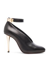Lanvin Leather Ankle Strap & Safe Lock Pumps In Black