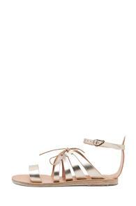 Ancient Greek Sandals Iphigenia Calfskin Leather Sandals In Gray & Metallic