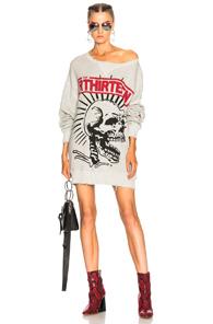 R13 Exploited Punk Outline Oversized Sweatshirt In Gray
