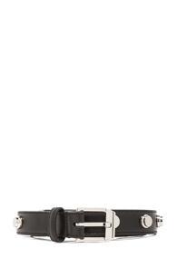 Saint Laurent Classique Studded Belt In Black,metallics