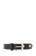 Saint Laurent Classique Studded Belt In Black,metallics