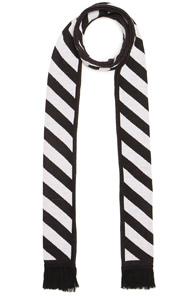 Off-white Diagonals & Arrows Big Scarf In Black,geometric Print