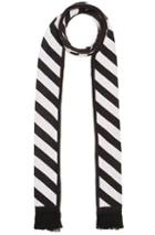 Off-white Diagonals & Arrows Big Scarf In Black,geometric Print