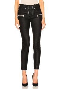 Unravel Suede Lace Up Skinny In Black