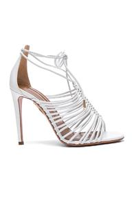 Aquazzura Leather Nadja Heels In White