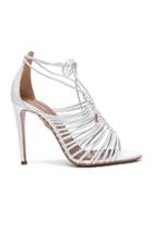 Aquazzura Leather Nadja Heels In White