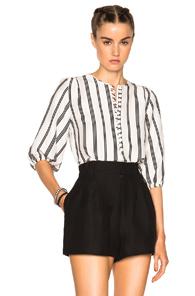 Apiece Apart Nueva Augustina Top In White,stripes