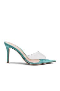 Gianvito Rossi Plexi Camoscio Mules In Blue