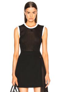 Givenchy 4g Logo Ribbed Tank In Black,white