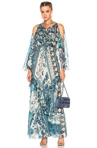 Roberto Cavalli Asymmetrical Dress In Blue,floral