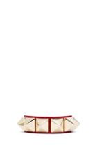 Valentino Medium Rockstud Calfskin Bracelet In Red,metallics