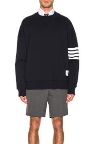 Thom Browne Oversized Crewneck In Blue