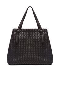 Bottega Veneta Large Woven Tote In Black