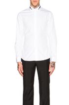 Givenchy Embroidered Band & Star Collar Shirt In White
