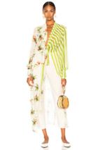 Patbo Beaded Mixed Printed Hi-low Tunic In Green,floral,white