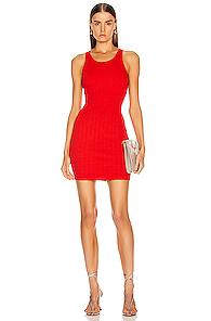 Enza Costa Rib Racer Mini Dress In Red