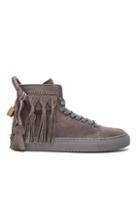 Buscemi 125mm Fringe High Top Leather Sneakers In Gray