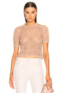 Jonathan Simkhai For Fwrd Pearl Knit Crop Top In Neutrals