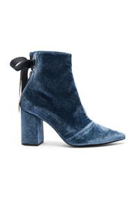 Self-portrait X Robert Clergerie Velvet Karlit Boots In Blue