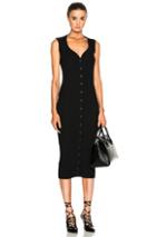 Givenchy Button Front Ribbed Knit Dress In Black