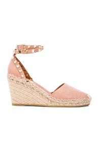 Valentino Rockstud Double Wedges In Neutrals