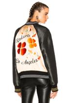 Rodarte Limited Edition Bomber Jacket In Black,floral,metallics,neutrals,stripes