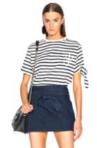 Jw Anderson Breton Stripe Knot T-shirt In Neutral,blue,stripes