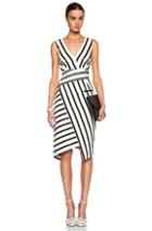 Altuzarra Jessica Blanket Stripe Dress In White,stripes,black