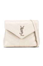 Saint Laurent Monogramme Loulou Strap Bag In Blanc Vintage