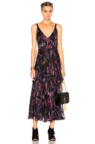 Etro Kurt Ruffle Front Dress In Purple,floral