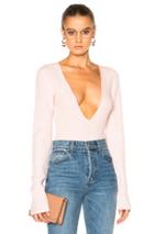 Ryan Roche For Fwrd Long Sleeve Bodysuit In Pink