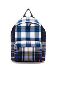 Givenchy Checkered Print Backpack In Blue,checkered & Plaid
