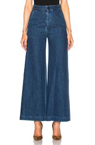 Sea Lace Up Jeans In Blue