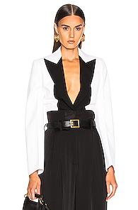 Givenchy One Button Jacket In Black,white