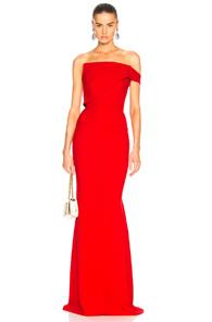 Roland Mouret Lockton Double Wool Crepe Gown In Red